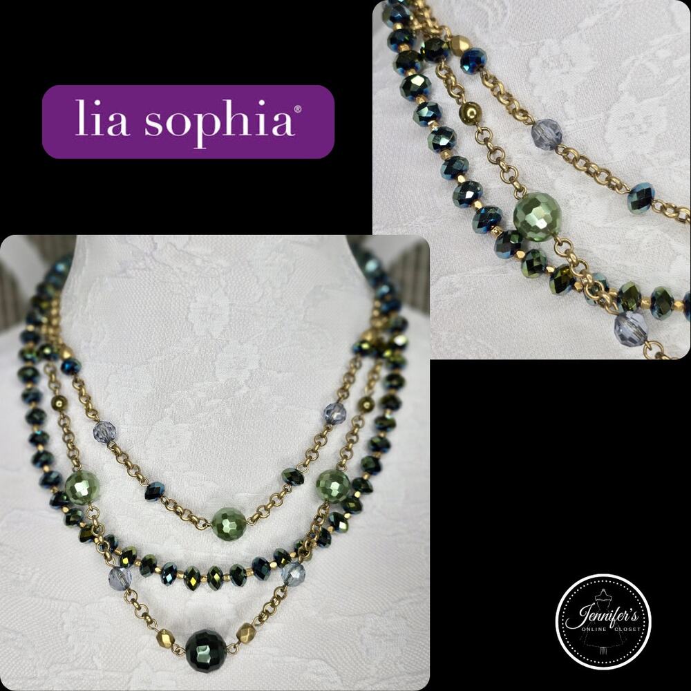 Lia Sophia "Caipirinha" 3-in-1 Matte Gold Resin Glass Bead Necklace